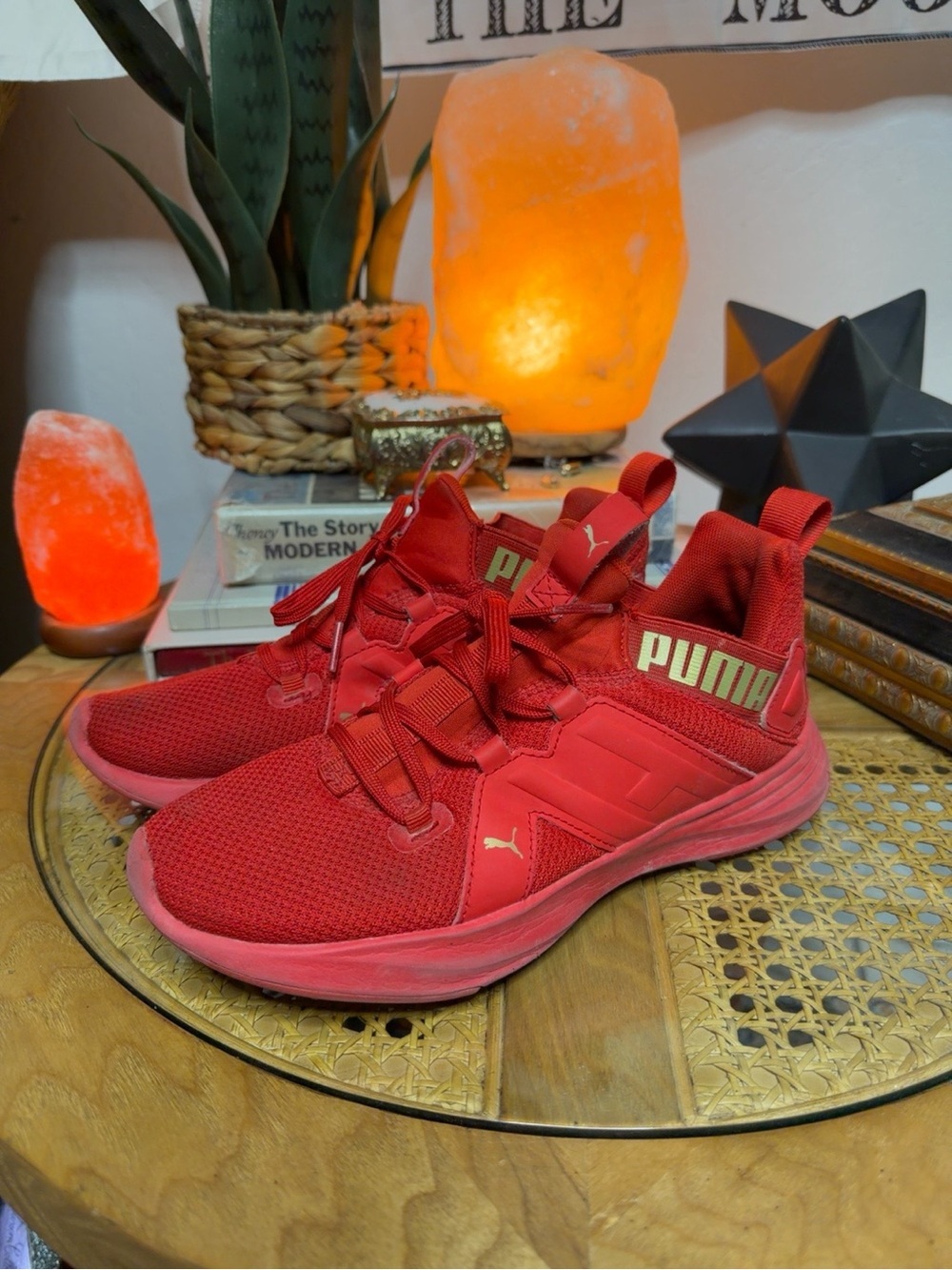 Puma Red Gold Athletic Running Sneakers Women’s Size 6.5
